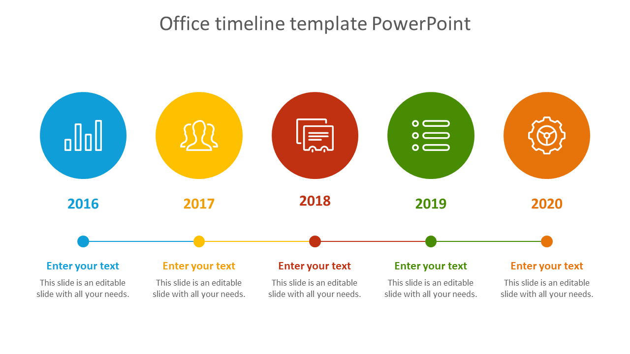 Multicolor Office Timeline Template PowerPoint Presentation